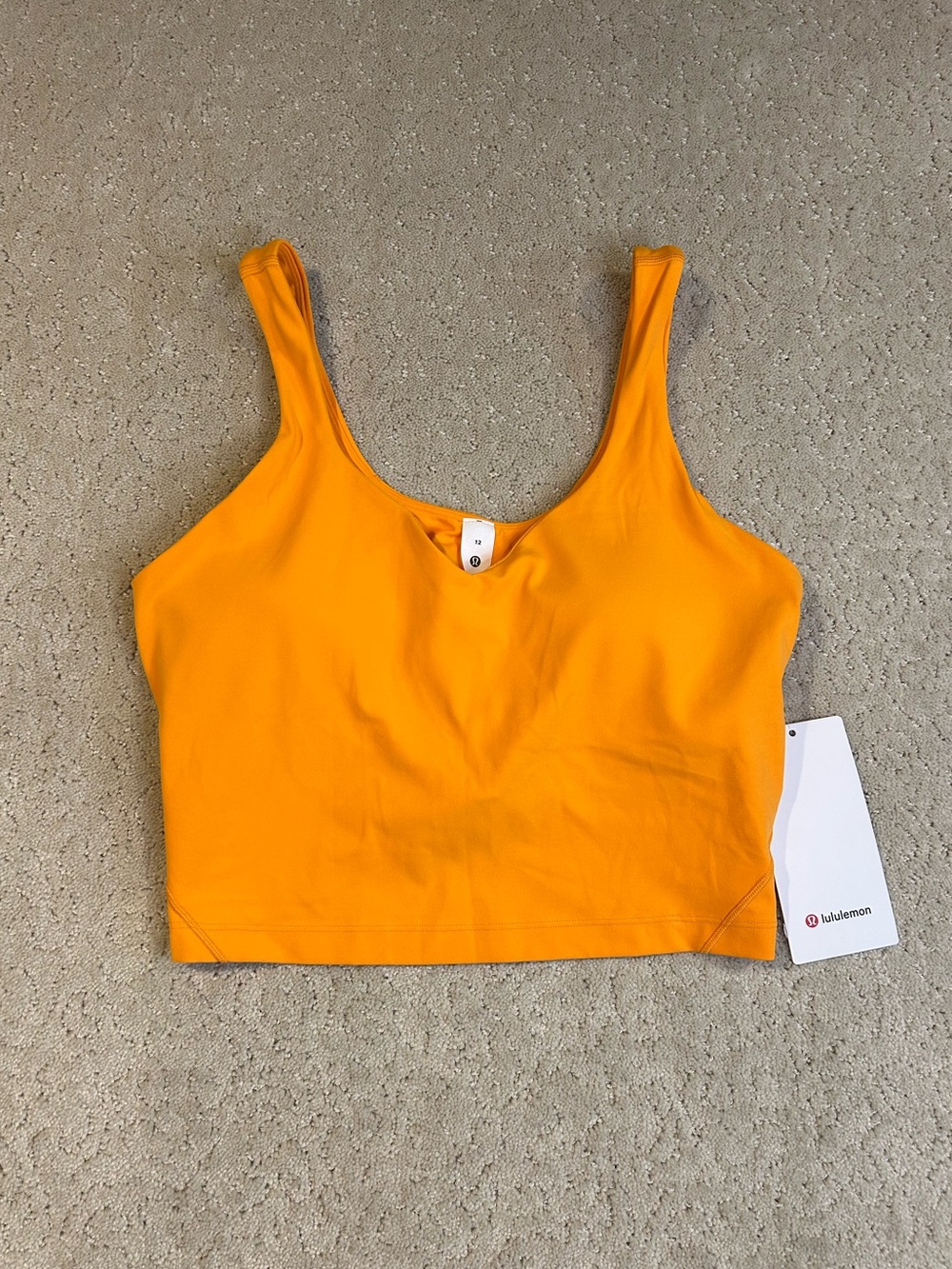 NWT Lululemon Align Tank Top Citrus Sizzle Built-in Shelf Bra Nulu Size 12
